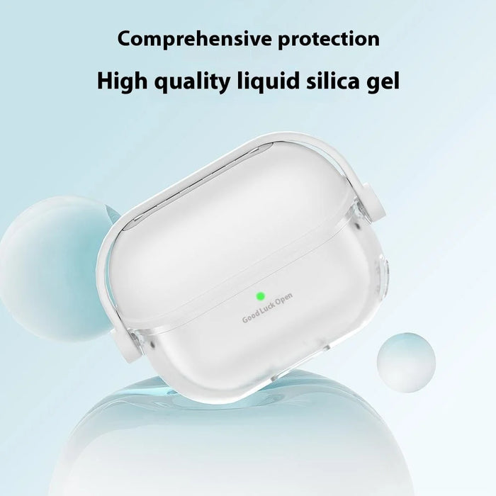 For Samsung Galaxy Buds3 / Buds3 Pro Case Liquid Silicone Earbud Cover with Rotatable Bracket - White - 2