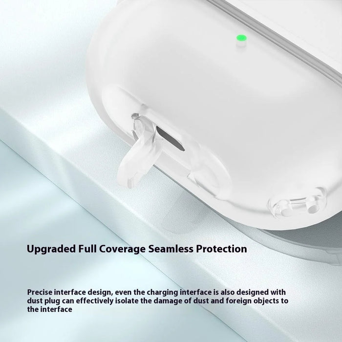 For Samsung Galaxy Buds3 / Buds3 Pro Case Liquid Silicone Earbud Cover with Rotatable Bracket - White - 5