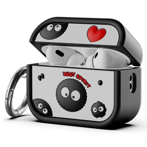 For AirPods Pro 2 Case Cartoon Briquette Silicone Protective Cover with Carabiner - Red  /  Black - 1