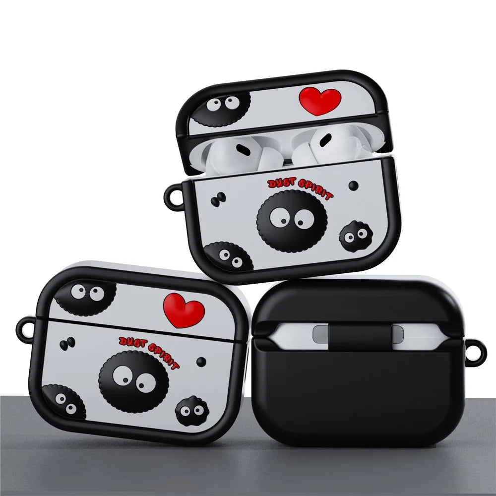 For AirPods Pro 2 Case Cartoon Briquette Silicone Protective Cover with Carabiner - Red  /  Black - 2