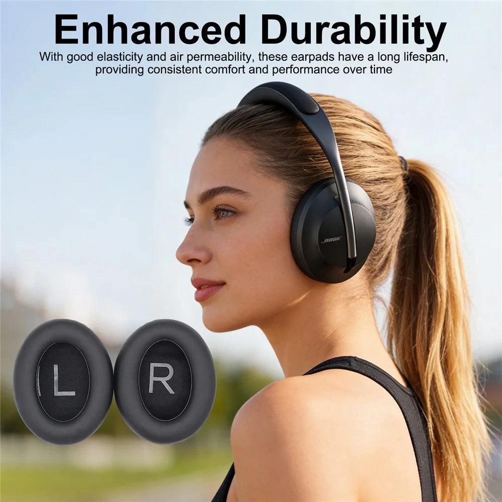 For Bose 700 Noise Cancelling Headphones (NC700) Replacement Ear Pads Protein Leather Ear Cushions - Black - 5
