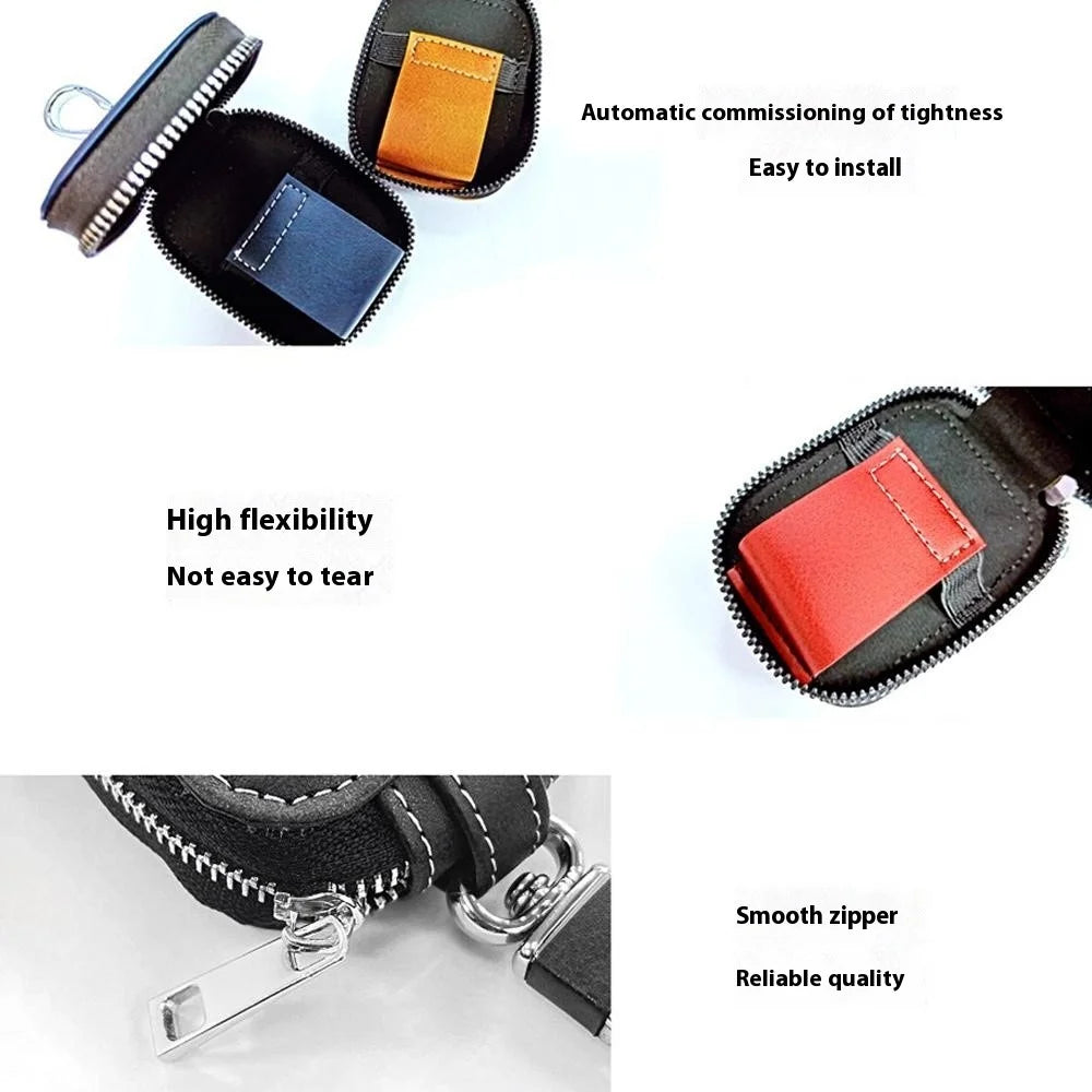 For Apple Series Earbud Storage Case Vertica PU Leather Skin-touch Earphones Carrying Bag, Size: L - Red - 2