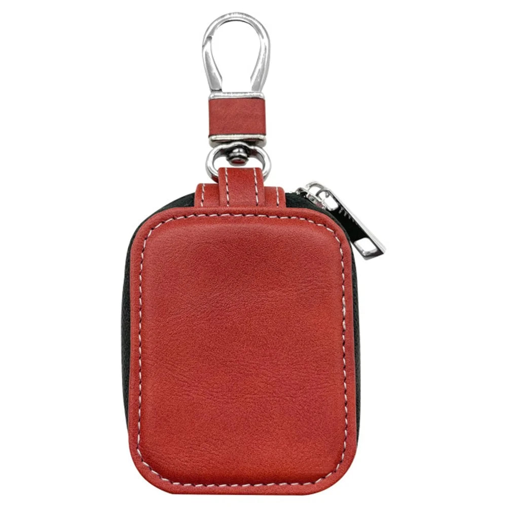 For Apple Series Earbud Storage Case Vertica PU Leather Skin-touch Earphones Carrying Bag, Size: S - Red - 1