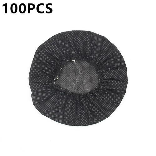 100Pcs 10-13cm Headphone Ear Covers Disposable Sanitary Non-Woven Earpad Covers - Black - 1