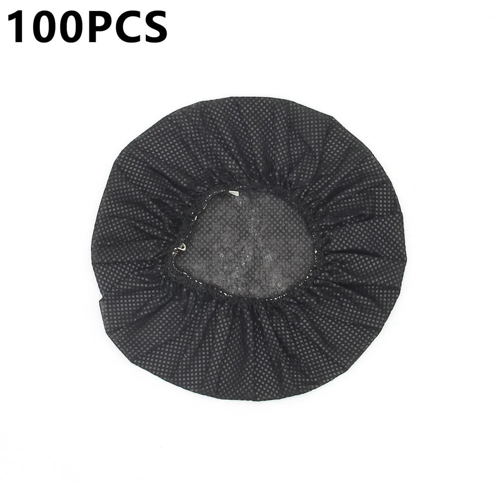 100Pcs 10-13cm Headphone Ear Covers Disposable Sanitary Non-Woven Earpad Covers - Black - 1
