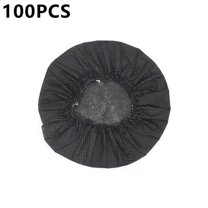 100Pcs 10-13cm Headphone Ear Covers Disposable Sanitary Non-Woven Earpad Covers - Black - 1