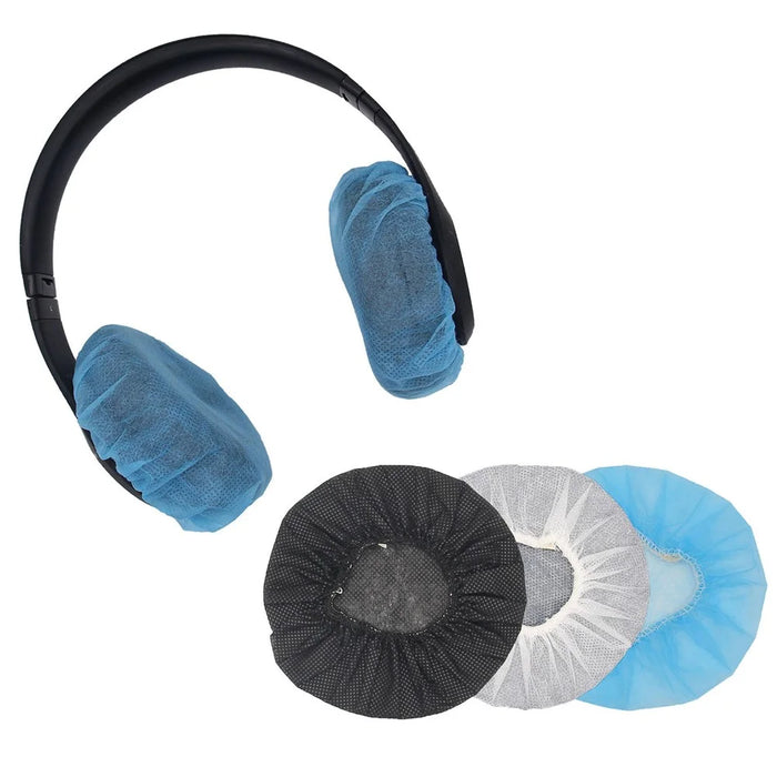 100Pcs 10-13cm Headphone Ear Covers Disposable Sanitary Non-Woven Earpad Covers - Black - 4