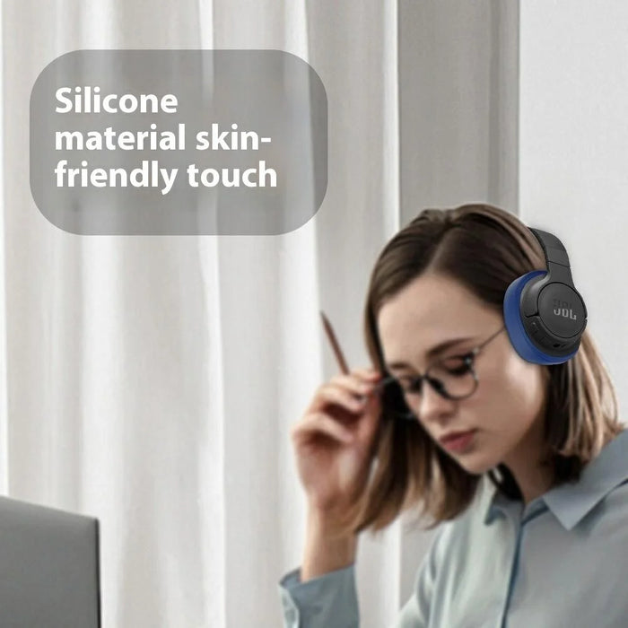1 Pair Earpad Silicone Case for JBL Tune 770NC On-Ear Headphone Cushion Protective Cover - Black - 3