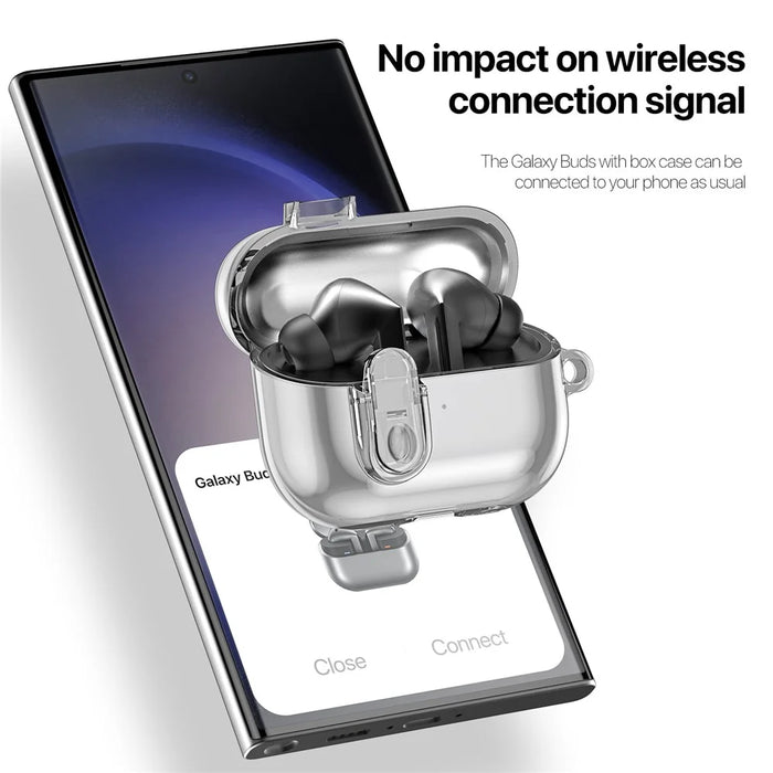 DUX DUCIS SECI Series For Samsung Galaxy Buds3 Pro  /  Buds3 Case PC+TPU Bluetooth-compatible Earbuds Cover with Hook - Clear - 7