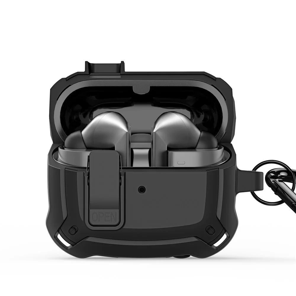 DUX DUCIS SECH Series For Samsung Galaxy Buds3 Pro / Buds3 Earbuds Case PC+TPU Protective Cover with Hook - Black - 2