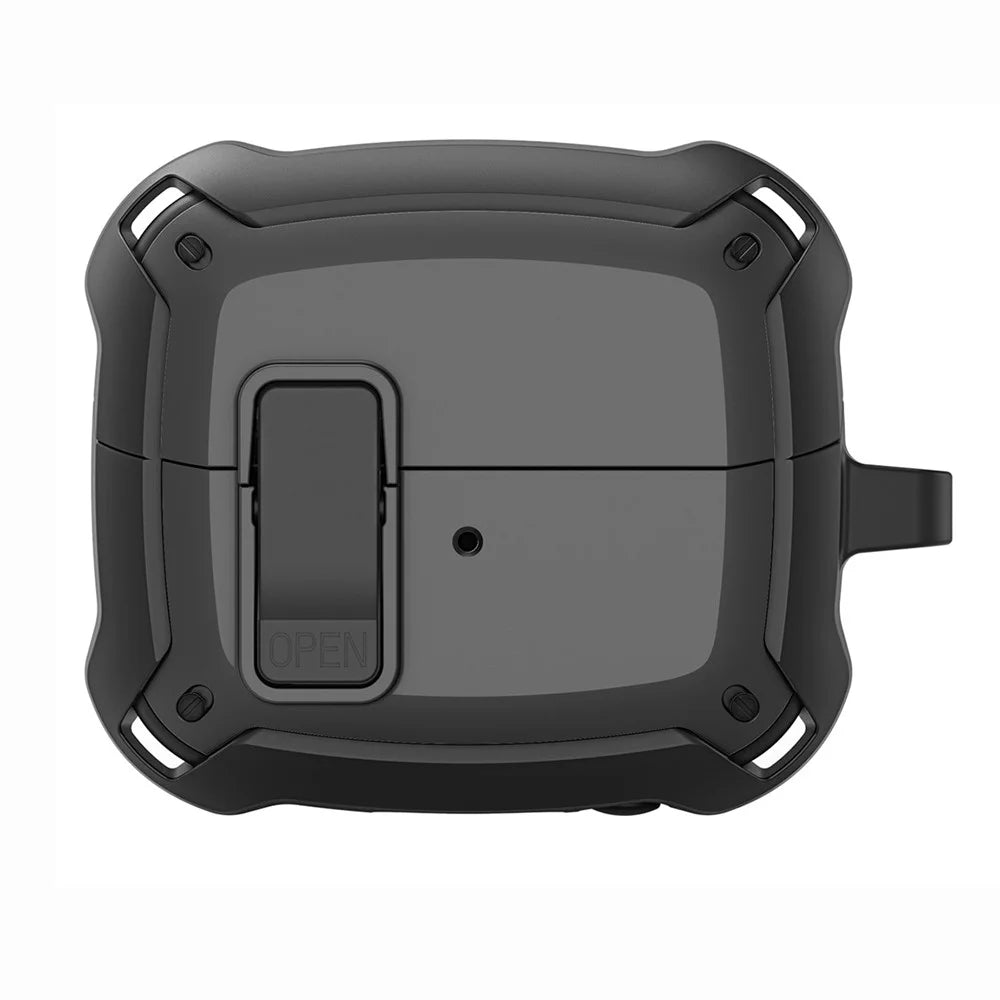 DUX DUCIS SECH Series For Samsung Galaxy Buds3 Pro / Buds3 Earbuds Case PC+TPU Protective Cover with Hook - Black - 3