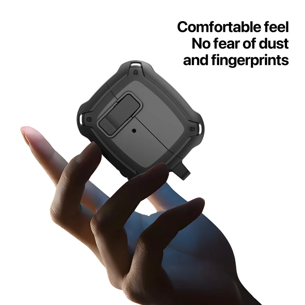 DUX DUCIS SECH Series For Samsung Galaxy Buds3 Pro / Buds3 Earbuds Case PC+TPU Protective Cover with Hook - Black - 5