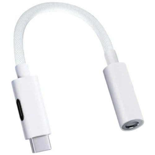 Type-C to 8 Pin + 3.5mm 2-in-1 Adapter Cable Audio Converter Nylon Braided Wire - 1