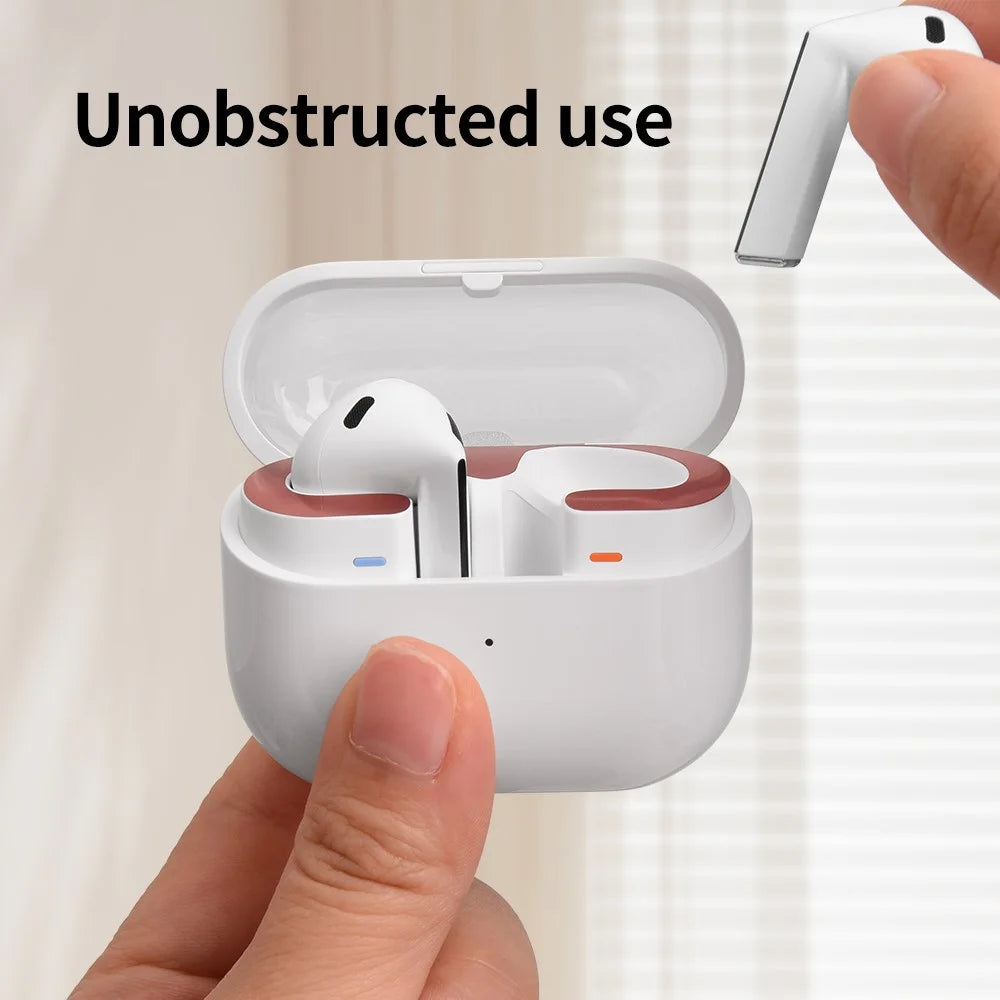 For Samsung Galaxy Buds3 Charging Case Bluetooth-compatible Earbuds Metal Sticker Anti-Dust Protective Decals - Rose Gold - 4