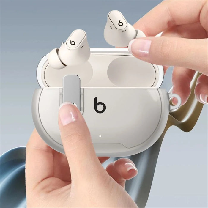 For Beats Studio Buds / Studio Buds + Case TPU+PC Earbud Cover with Carabiner - Transparent - 2