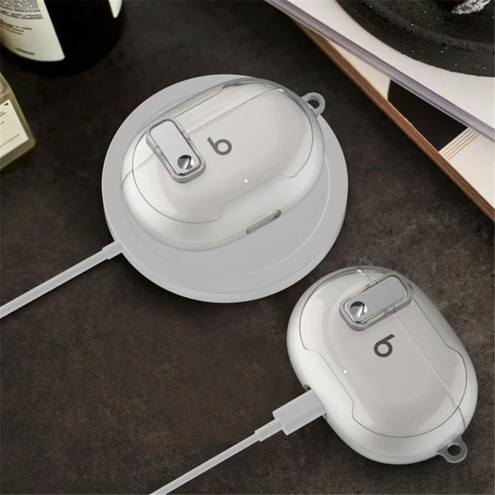 For Beats Studio Buds / Studio Buds + Case TPU+PC Earbud Cover with Carabiner - Transparent - 3