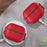 For Apple AirPods Pro Case Secure Dual-Lock Protective Silicone Cover with Carabiner - Red - 4
