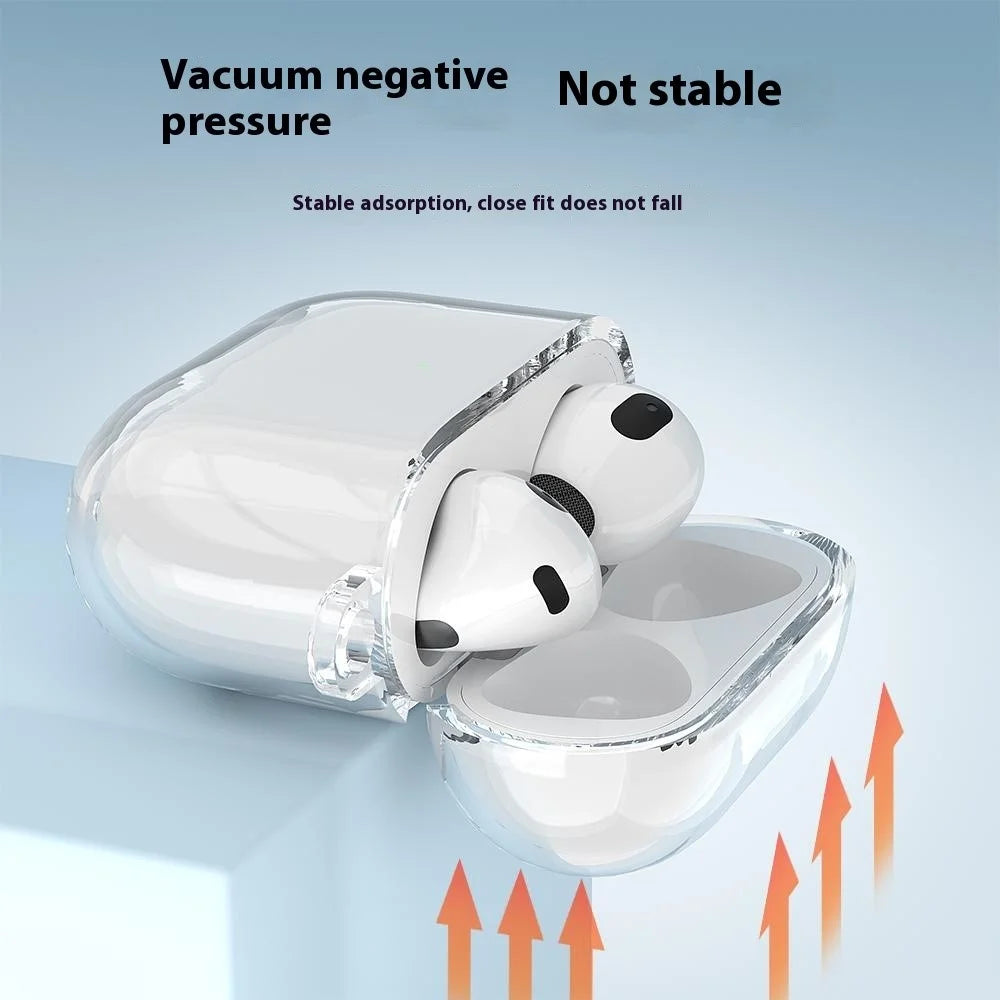 For AirPods 4 Earphone Case TPU Shockproof Clear Protective Cover with Keychain - 5