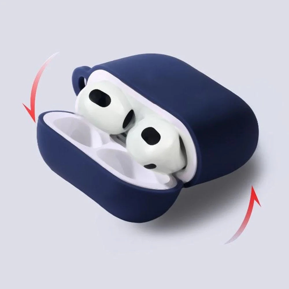 For AirPods 4 Silicone Case Soft Wireless Earbud Organizer Cover Thickness 1.5mm with Carabiner - White - 6