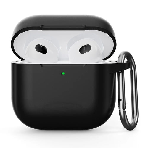 For AirPods 4 Silicone Case Integrated Bluetooth-compatible Earbuds Protector with Hook - Black - 1
