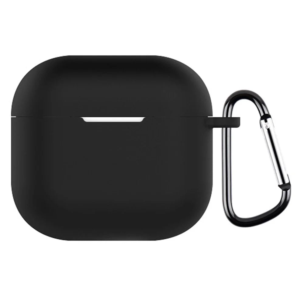 For AirPods 4 Silicone Case Integrated Bluetooth-compatible Earbuds Protective Cover with Hook - Black - 1