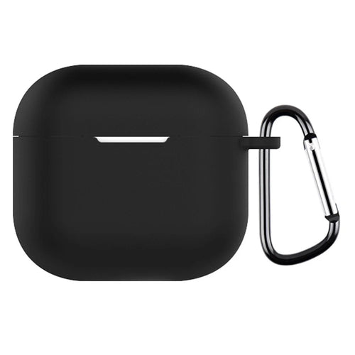 For AirPods 4 Silicone Case Integrated Bluetooth-compatible Earbuds Protective Cover with Hook - Black - 1