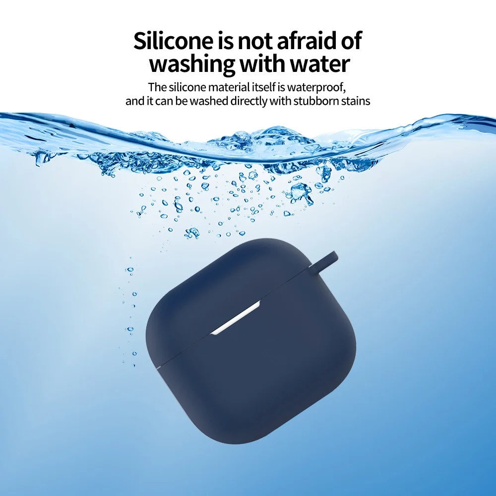 For AirPods 4 Silicone Case Integrated Bluetooth-compatible Earbuds Protective Cover with Hook - Black - 3