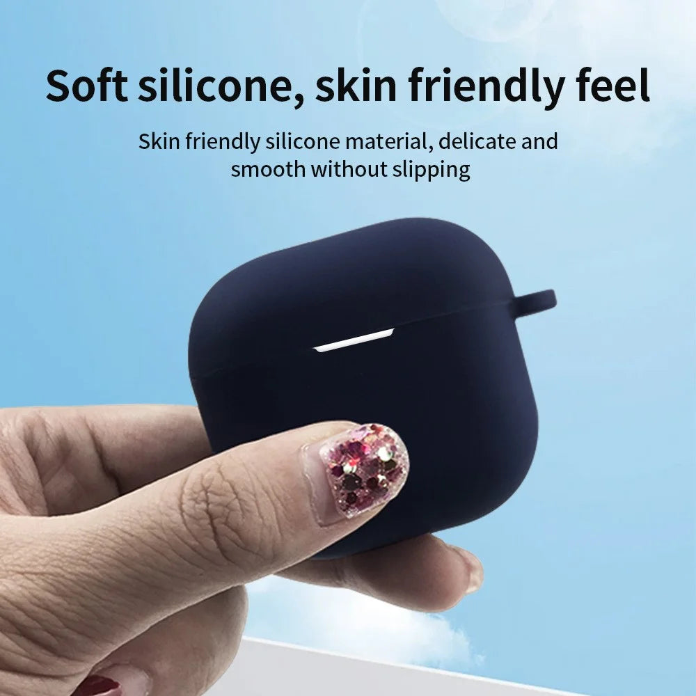 For AirPods 4 Silicone Case Integrated Bluetooth-compatible Earbuds Protective Cover with Hook - Black - 4