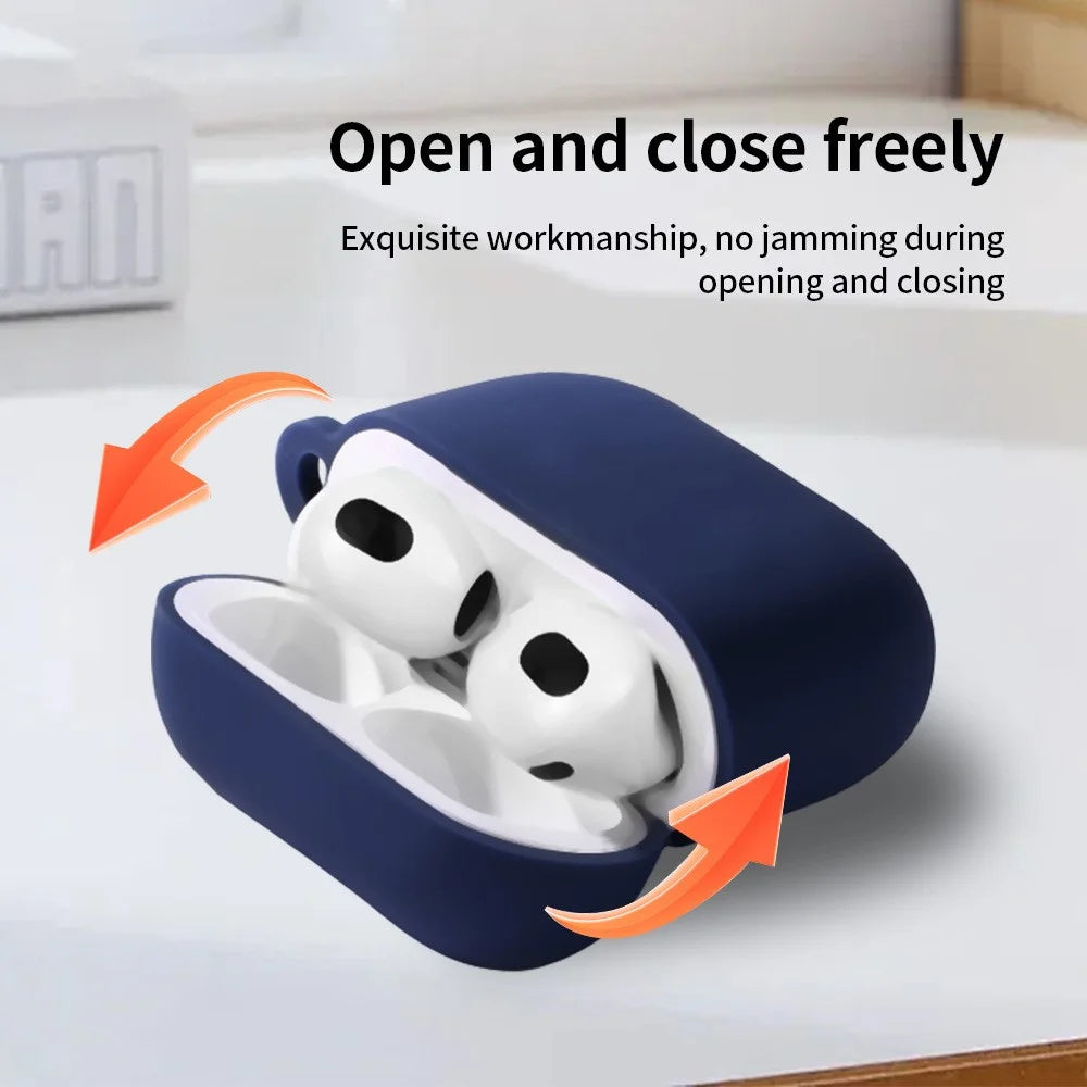 For AirPods 4 Silicone Case Integrated Bluetooth-compatible Earbuds Protective Cover with Hook - Black - 5