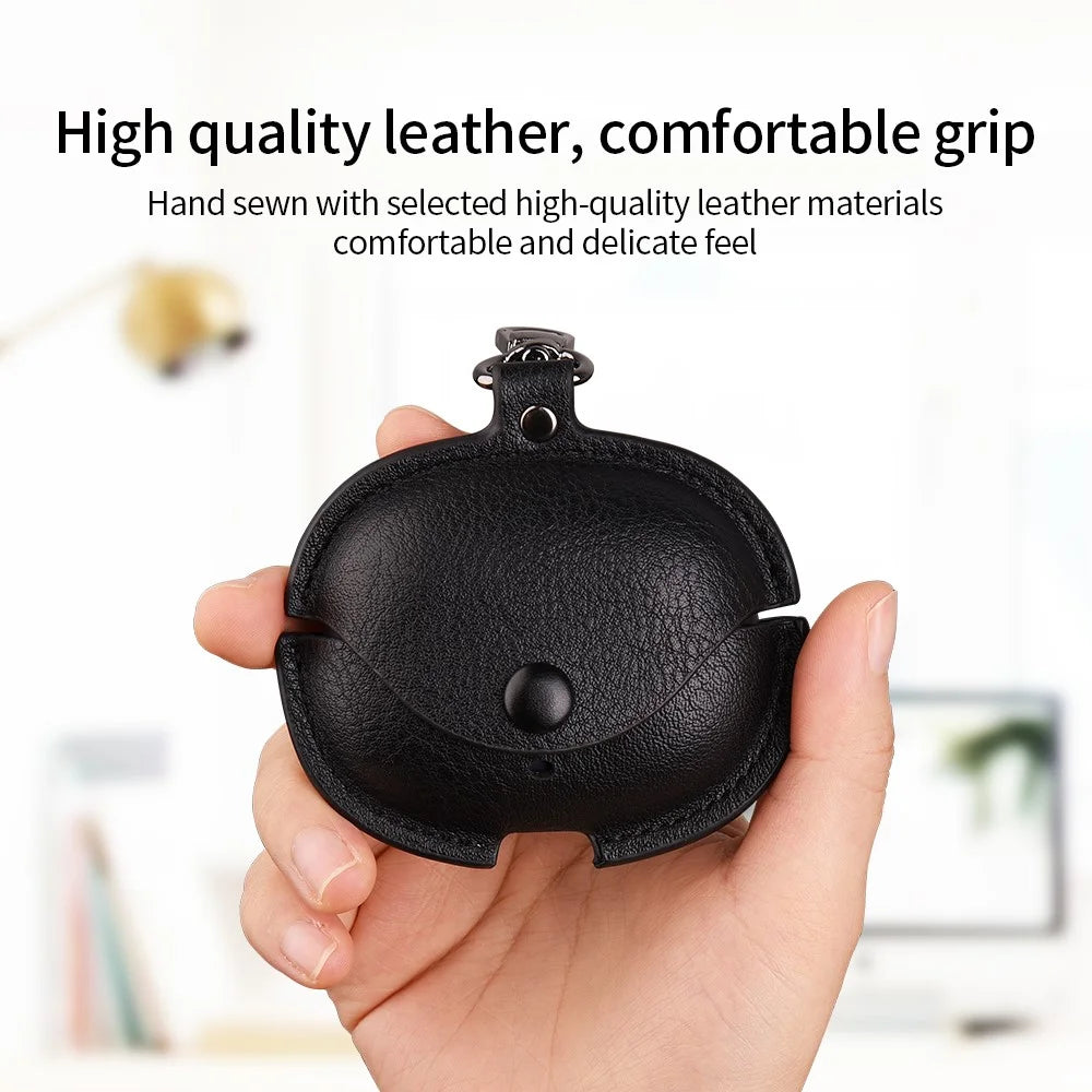 For Realme Buds Air 5 Pro Charging Case Cover Leather+PC Earbuds Protective Case - Black - 4