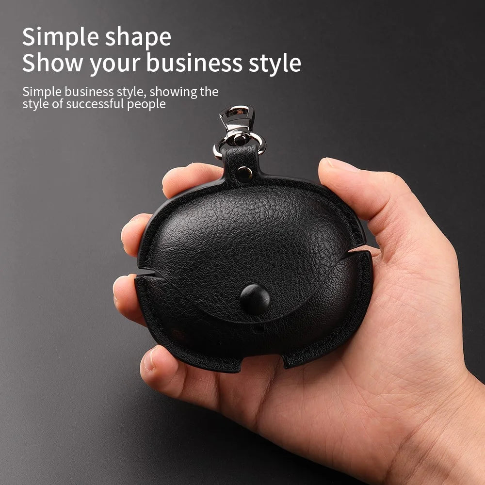 For Realme Buds Air 5 Pro Charging Case Cover Leather+PC Earbuds Protective Case - Black - 6