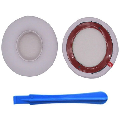 1 Pair For Beats Solo 4 Headphone Earpads Protein Leather Replacement Earmuffs with Crowbar - White - 1