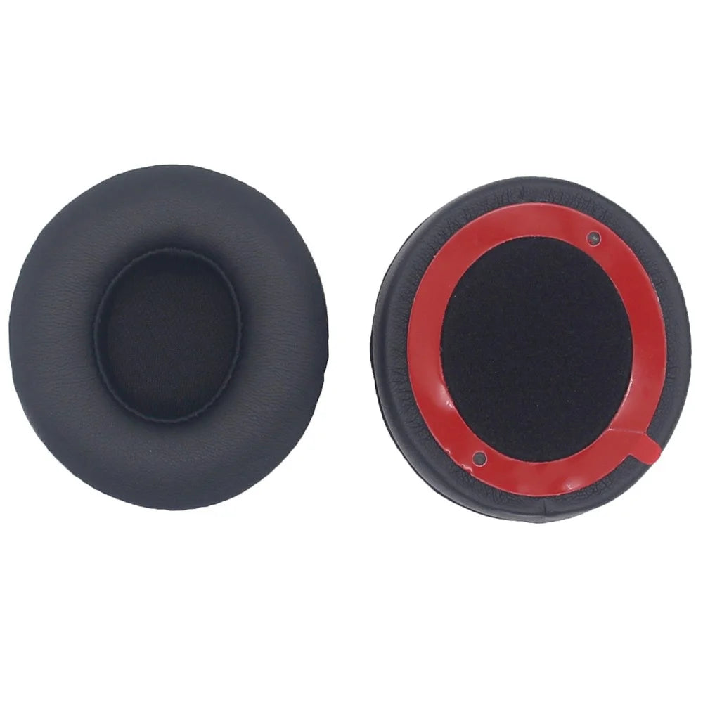 JZF-497 1 Pair for Beats Solo 4 Headphone Earpads Protein Leather + Sponge Ear Cushions - Black - 2