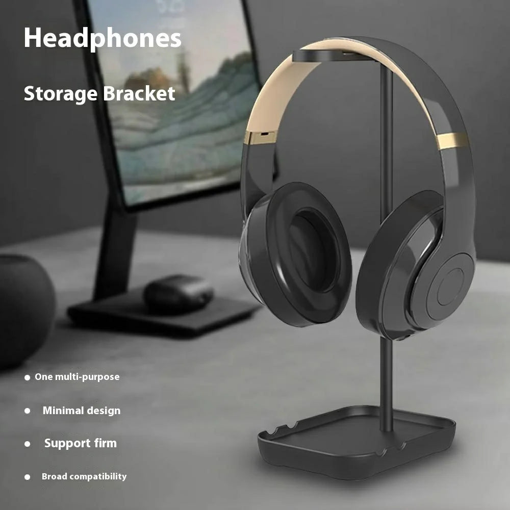JD080 Detachable Headphone Stand Aluminum Alloy Gaming Headset Phone Holder Rack - Black - 2