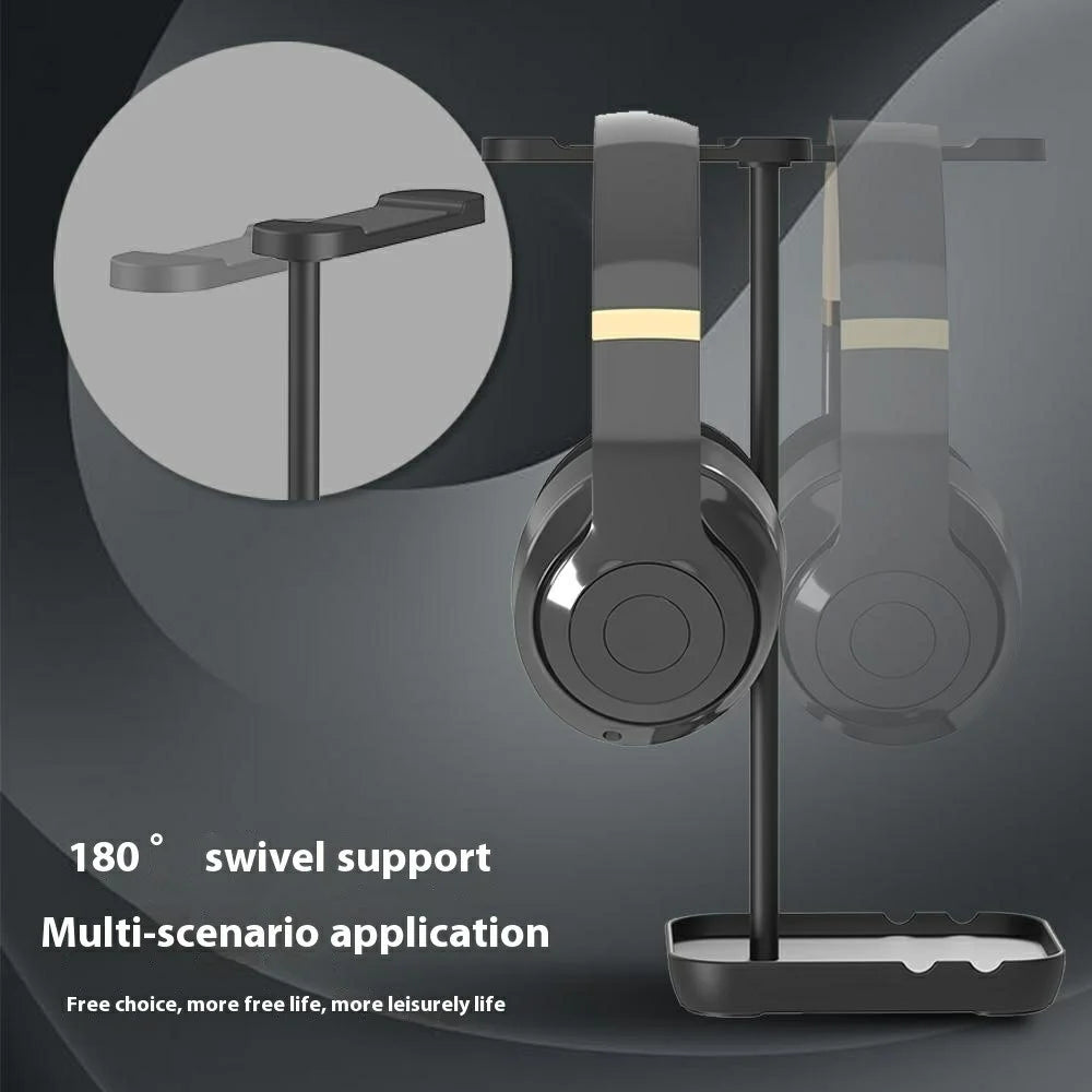 JD080 Detachable Headphone Stand Aluminum Alloy Gaming Headset Phone Holder Rack - Black - 3