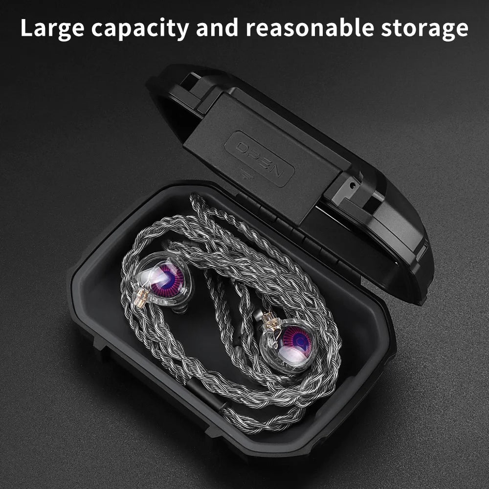 TRN MAG+ Earphone Storage Box Anti-fall Headset Accessories Sealed Waterproof Storage Case - Matte Black - 4
