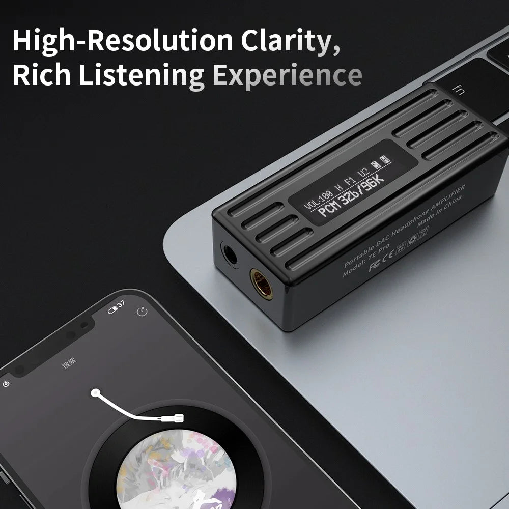 TRN TE Pro Portable Headphone Decoding Amplifier OLED Screen Lossless HiFi DAC Amplifier - 6
