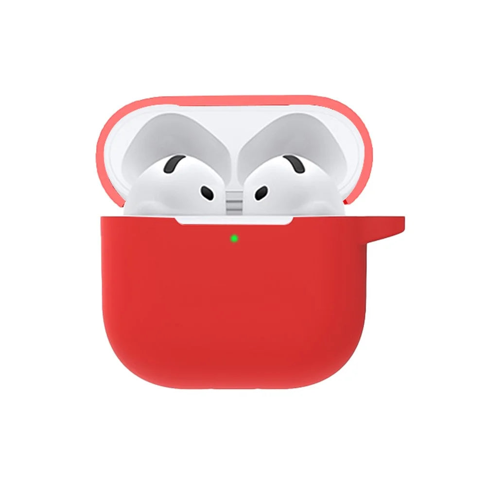 For AirPods 4 Case Bluetooth-compatible Earphone Silicone Case Earbud Protective Cover - Red - 2