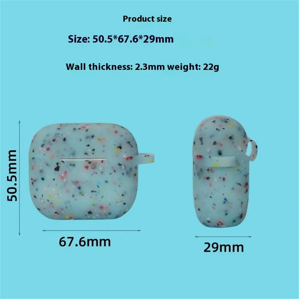 For AirPods 4 Case Bluetooth-compatible Earphone Degradable TPU Case Luminous Earbud Protective Cover with Buckle - Blue - 6