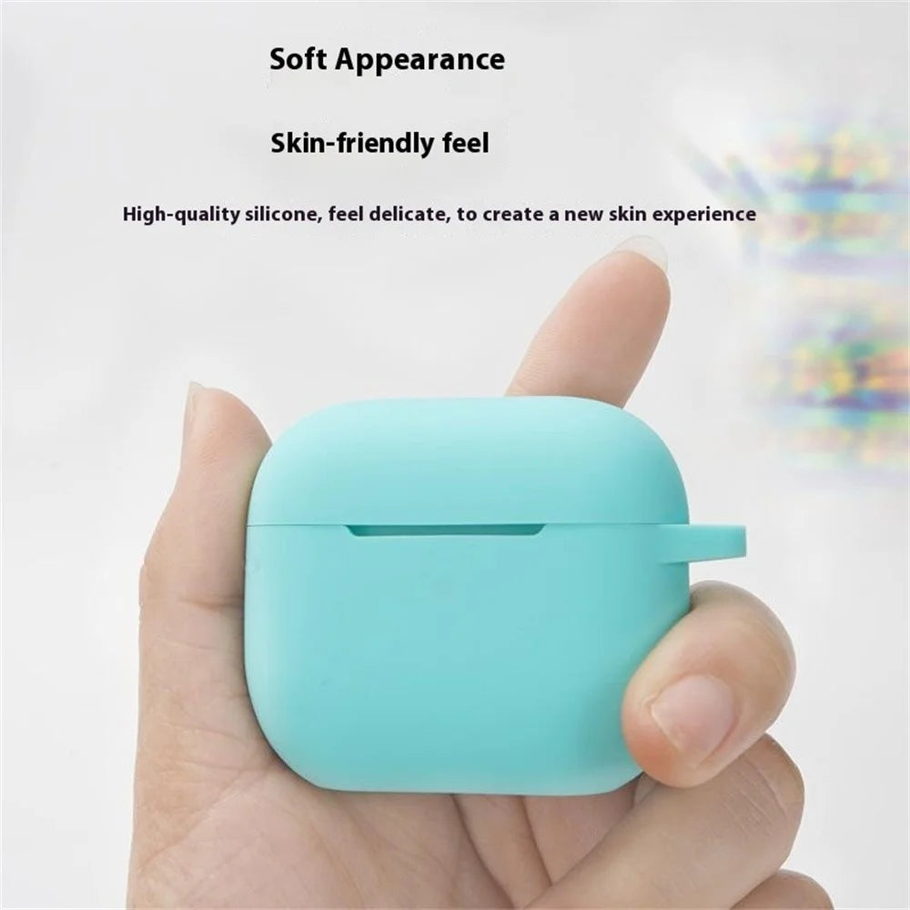 For Apple AirPods 4 Silicone Case Luminous Bluetooth-compatible Earphone Protective Cover with Lanyard - Luminous Blue - 3