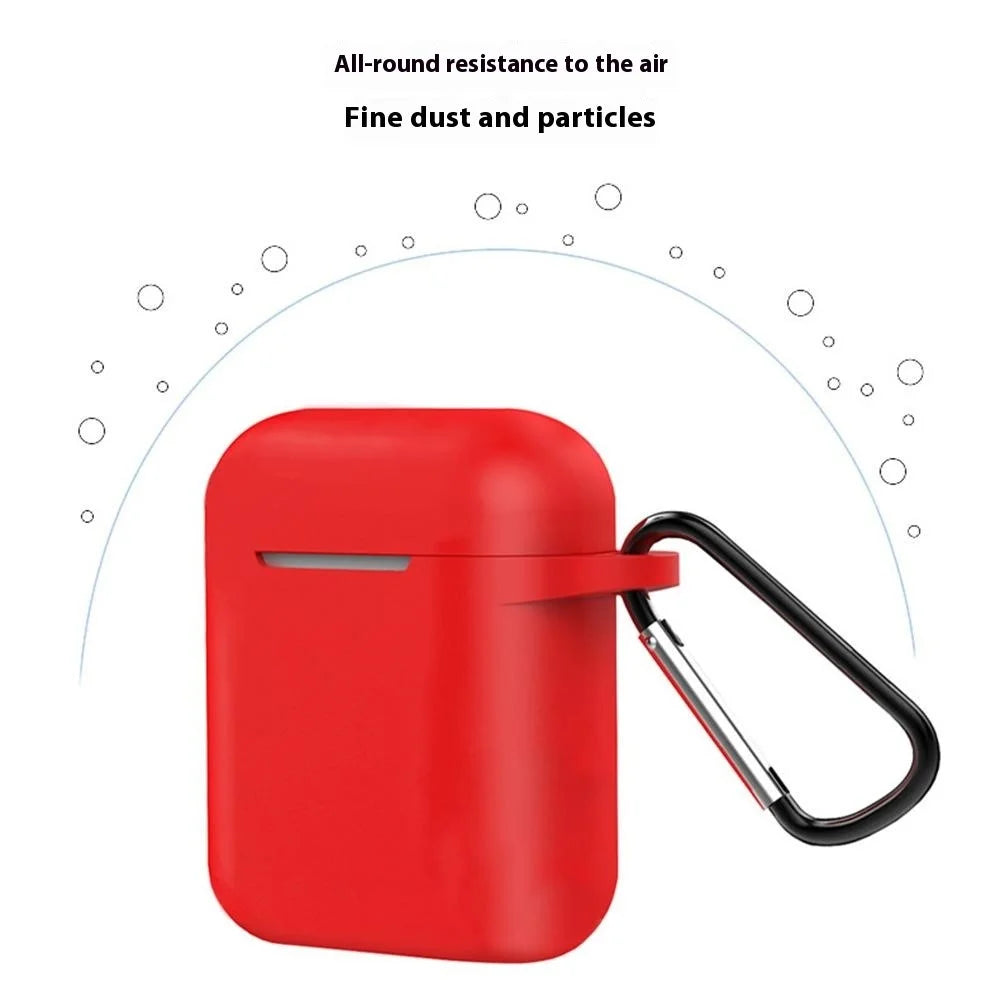 For Apple AirPods 4 Silicone Case Bluetooth-compatible Earphones Protective Sleeve with Hook - Black - 2