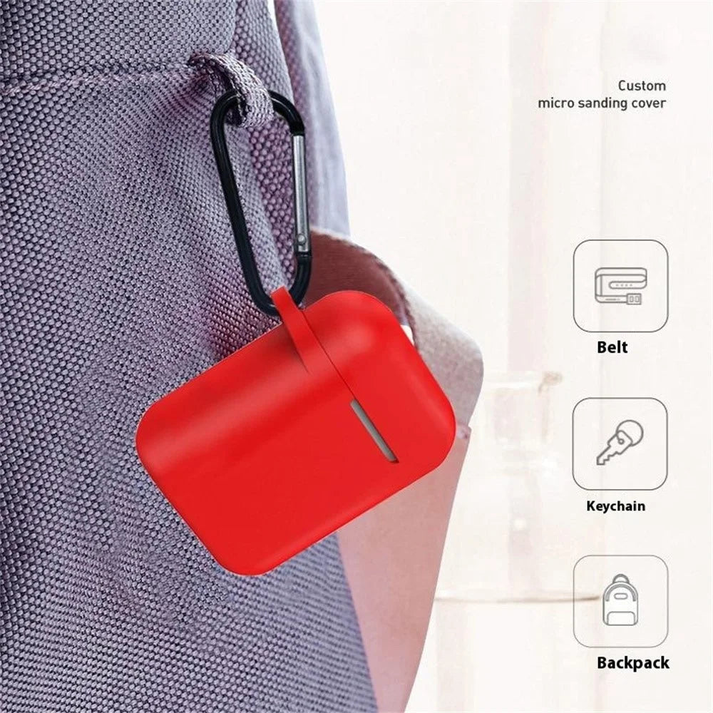 For Apple AirPods 4 Silicone Case Bluetooth-compatible Earphones Protective Sleeve with Hook - Black - 3