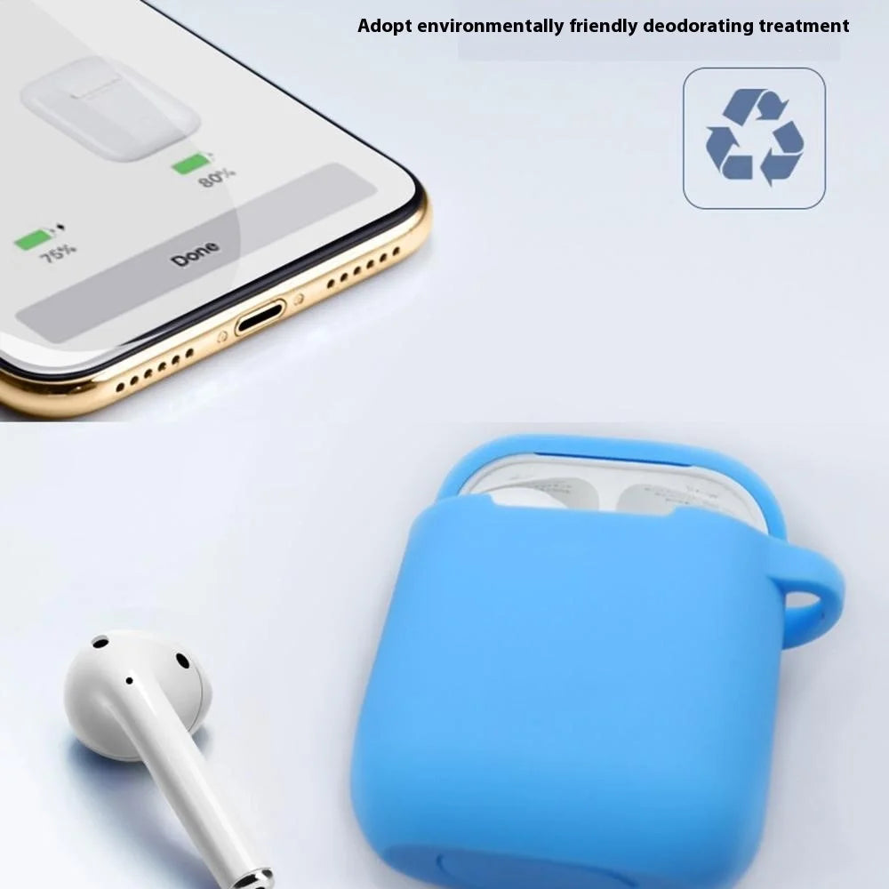 For Apple AirPods 4 Silicone Case Bluetooth-compatible Earphones Protective Sleeve with Hook - Black - 4