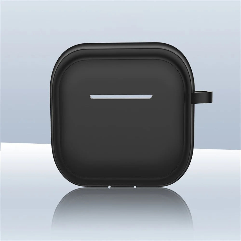 For AirPods 4 Case Bluetooth-compatible Earphone Silicone Case Protective Cover with Bamboo Shape Lanyard - Black - 2