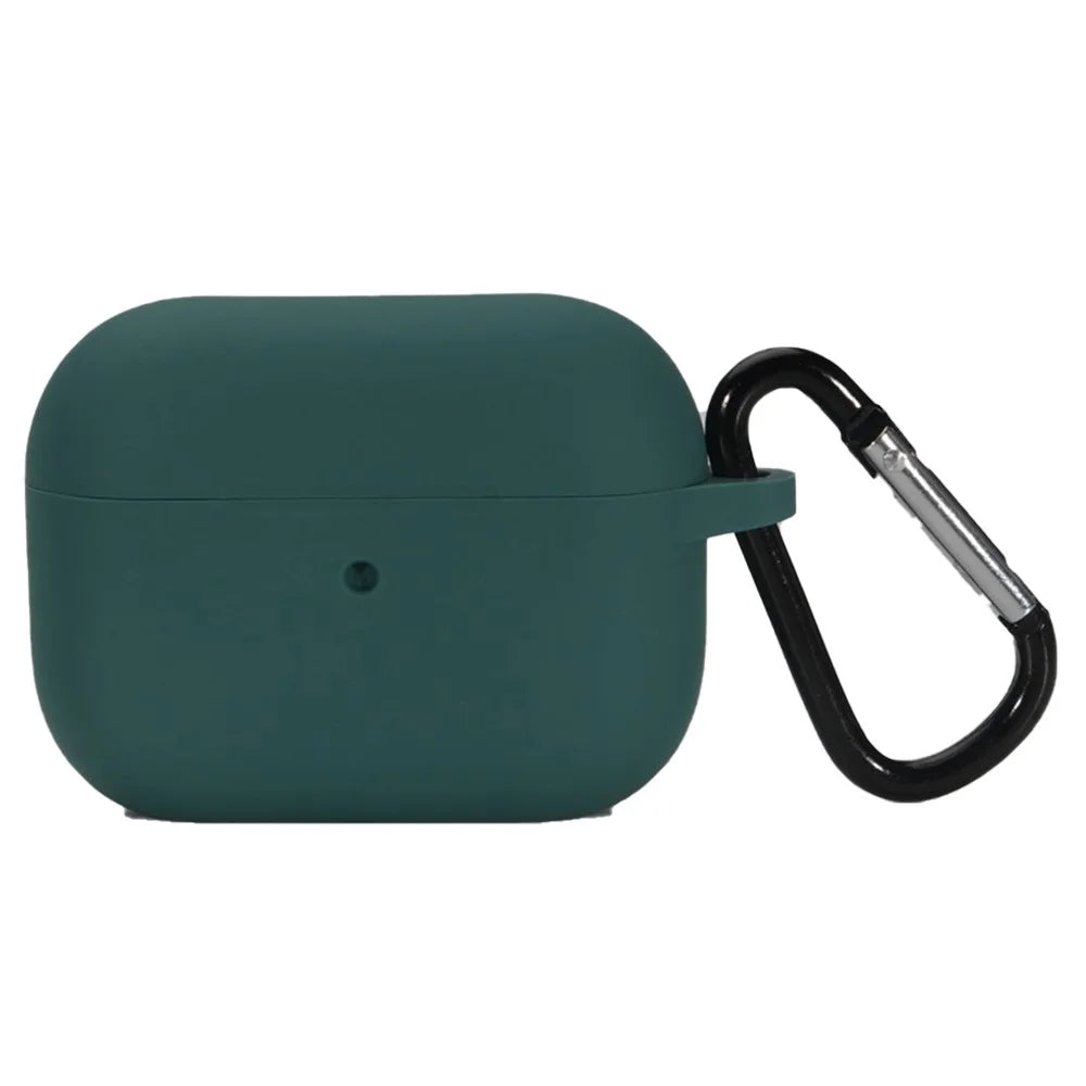 Bulk Purchasing For AirPods Pro 2 Silicone Case with Carabiner Bluetooth-compatible Earphone Protective Cover - Blackish Green - 1