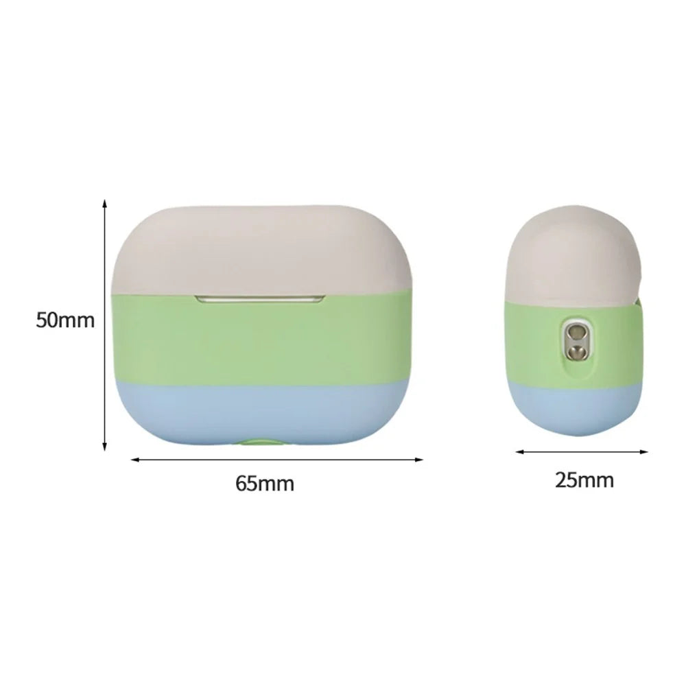 For AirPods Pro 2 Silicone Case Contrast Color Bluetooth-compatible Earphone Cover - Apricot+Blue+Milk Tea - 7