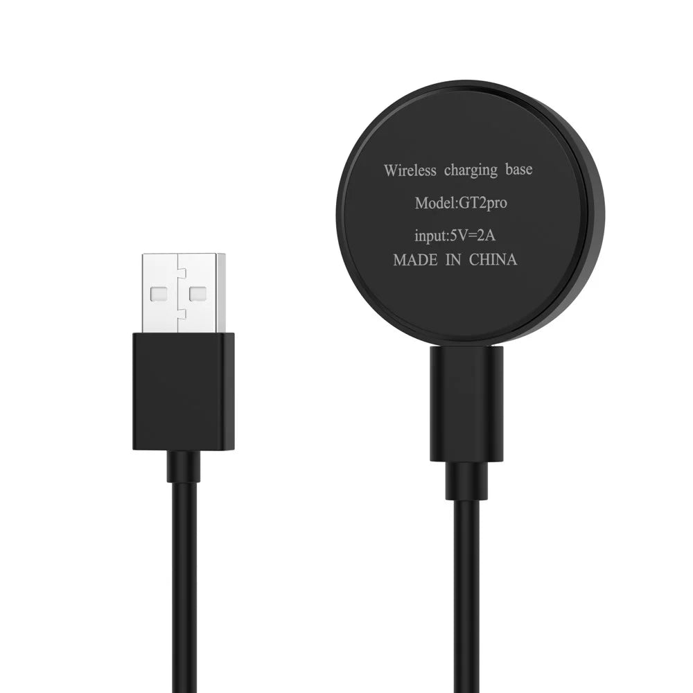 Smart Watch USB Cable Wireless Charger Dock for Huawei Watch GT 5 46mm 41mm / Watch D / Watch GT Runner /  GT 3 46mm / Watch 3 / 3 Pro - Black - 4