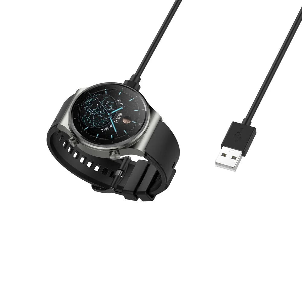 Smart Watch USB Cable Wireless Charger Dock for Huawei Watch GT 5 46mm 41mm / Watch D / Watch GT Runner /  GT 3 46mm / Watch 3 / 3 Pro - Black - 5