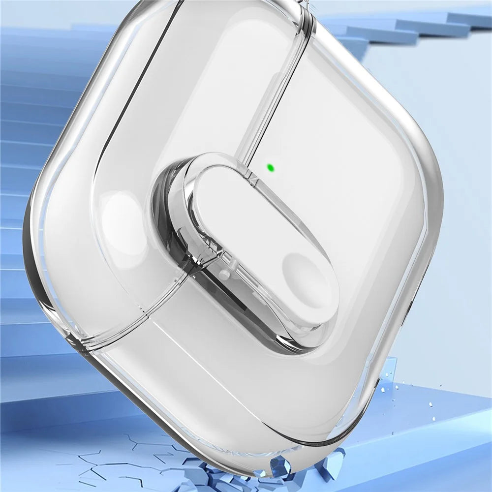 For Apple AirPods 4 Earphone Protective Case Snap Switch Ice Crystal Clear TPU+PC Cover - Transparent - 6