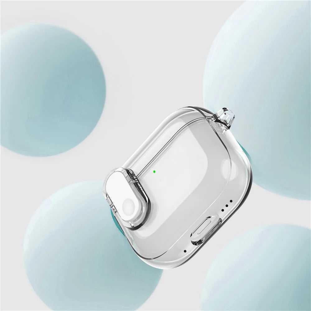 For Apple AirPods 4 Earphone Protective Case Snap Switch Ice Crystal Clear TPU+PC Cover - Transparent - 7